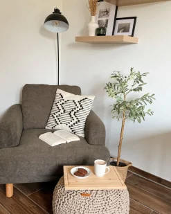 Sæt af 2 pyntepuder MYRTUS Bomuld 45 x 45 cm Beige Geometrisk mønster