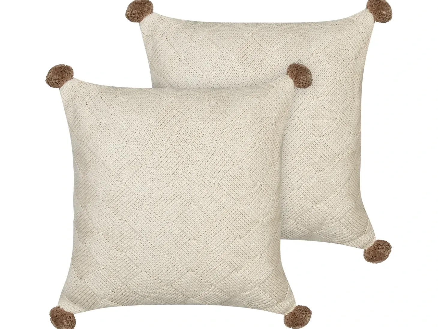 Sæt af 2 pyntepuder OBERONIA Bomuld 45 x 45 cm Beige Ensfarvet