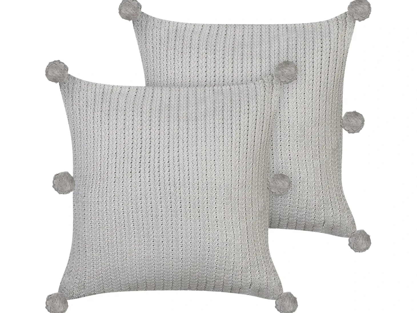 Sæt af 2 pyntepuder OCOTEA Bomuld 45 x 45 cm Grå Ensfarvet