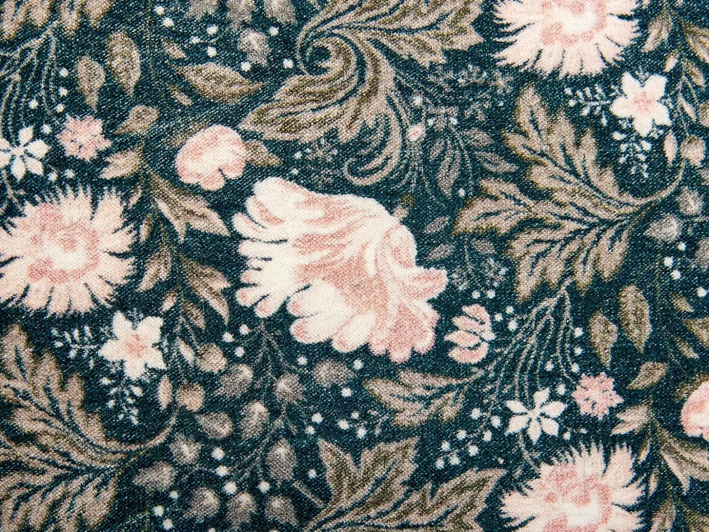 Sæt af 2 pyntepuder PARROTIA Velour 45 x 45 cm Blågrøn Blomstermønster