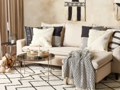 Sæt af 2 pyntepuder PELLAEA Bomuld 45 x 45 cm Lys Beige Geometrisk mønster