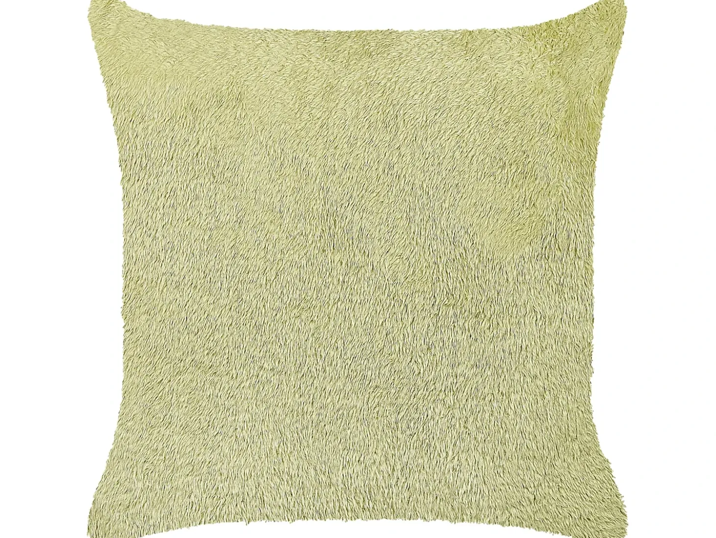 Sæt af 2 pyntepuder PILEA Kunstig pels 45 x 45 cm Lysegrøn Ensfarvet