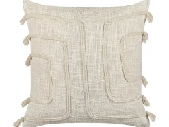 Sæt af 2 pyntepuder PLEIONE Bomuld 45 x 45 cm Lys Beige Geometrisk mønster