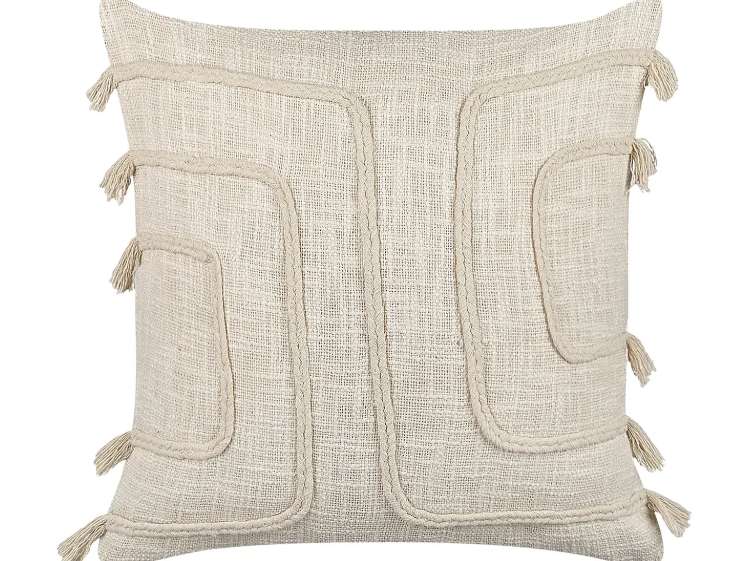 Sæt af 2 pyntepuder PLEIONE Bomuld 45 x 45 cm Lys Beige Geometrisk mønster
