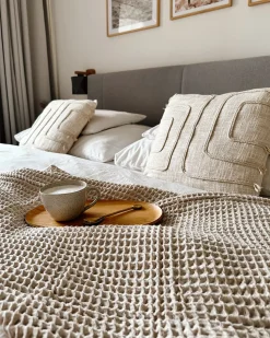 Sæt af 2 pyntepuder PLEIONE Bomuld 45 x 45 cm Lys Beige Geometrisk mønster