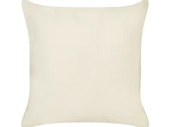 Sæt af 2 pyntepuder PLUMERIA Bomuld 45 x 45 cm Beige Tekst