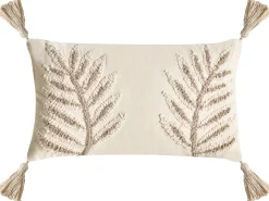 Sæt af 2 pyntepuder POMETIA Bomuld 30 x 50 cm Beige Blomstermønster