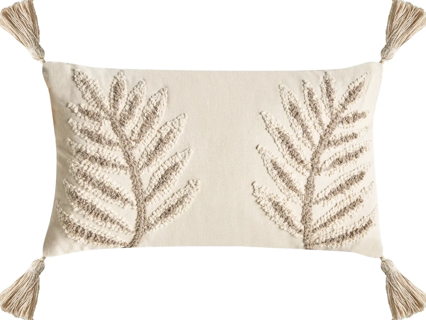 Sæt af 2 pyntepuder POMETIA Bomuld 30 x 50 cm Beige Blomstermønster