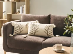 Sæt af 2 pyntepuder POMETIA Bomuld 30 x 50 cm Beige Blomstermønster