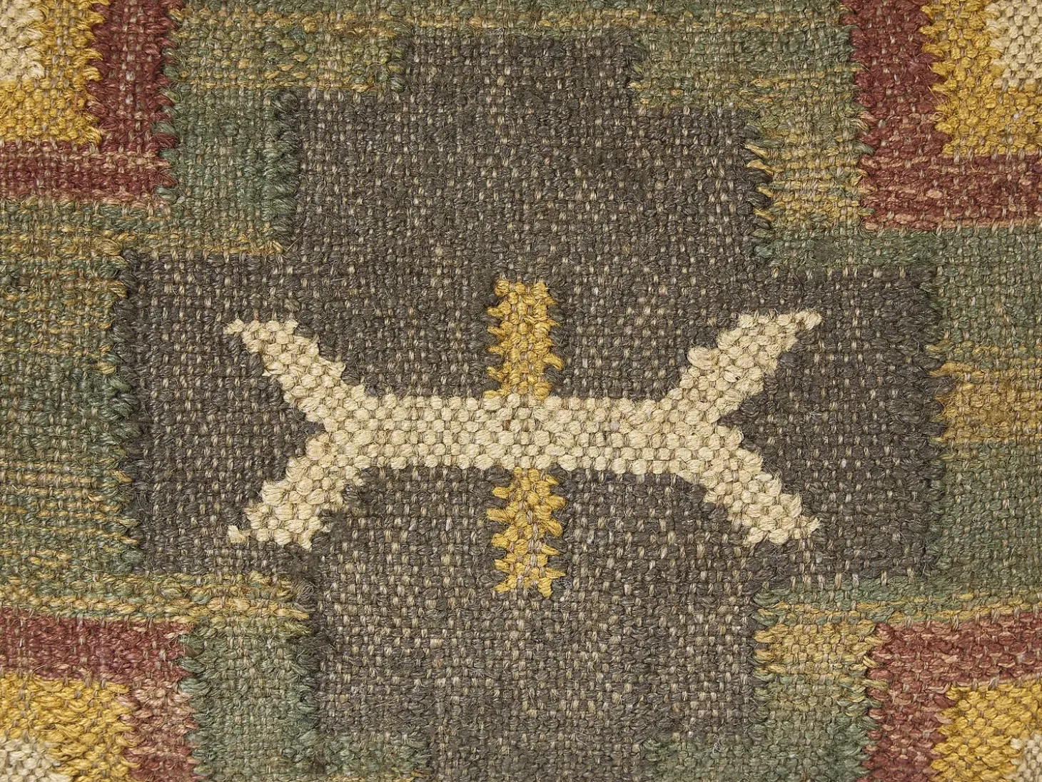 Sæt af 2 pyntepuder PULICAT Jute 45 x 45 cm Grøn Orientalsk mønster