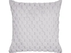 Sæt af 2 pyntepuder PURSLANE Kunstig pels 43 x 43 cm Lysegrå Geometrisk mønster