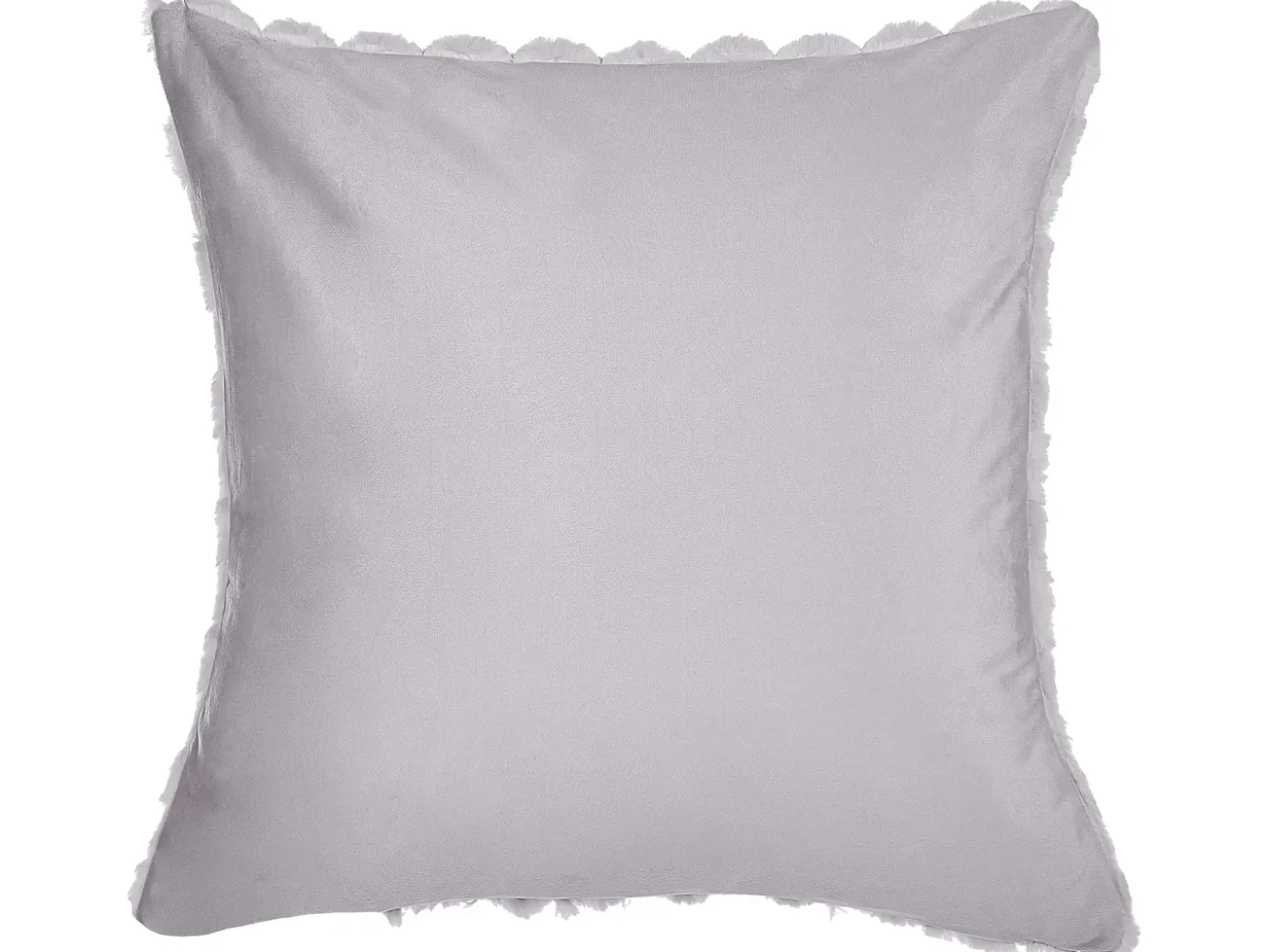 Sæt af 2 pyntepuder PURSLANE Kunstig pels 43 x 43 cm Lysegrå Geometrisk mønster