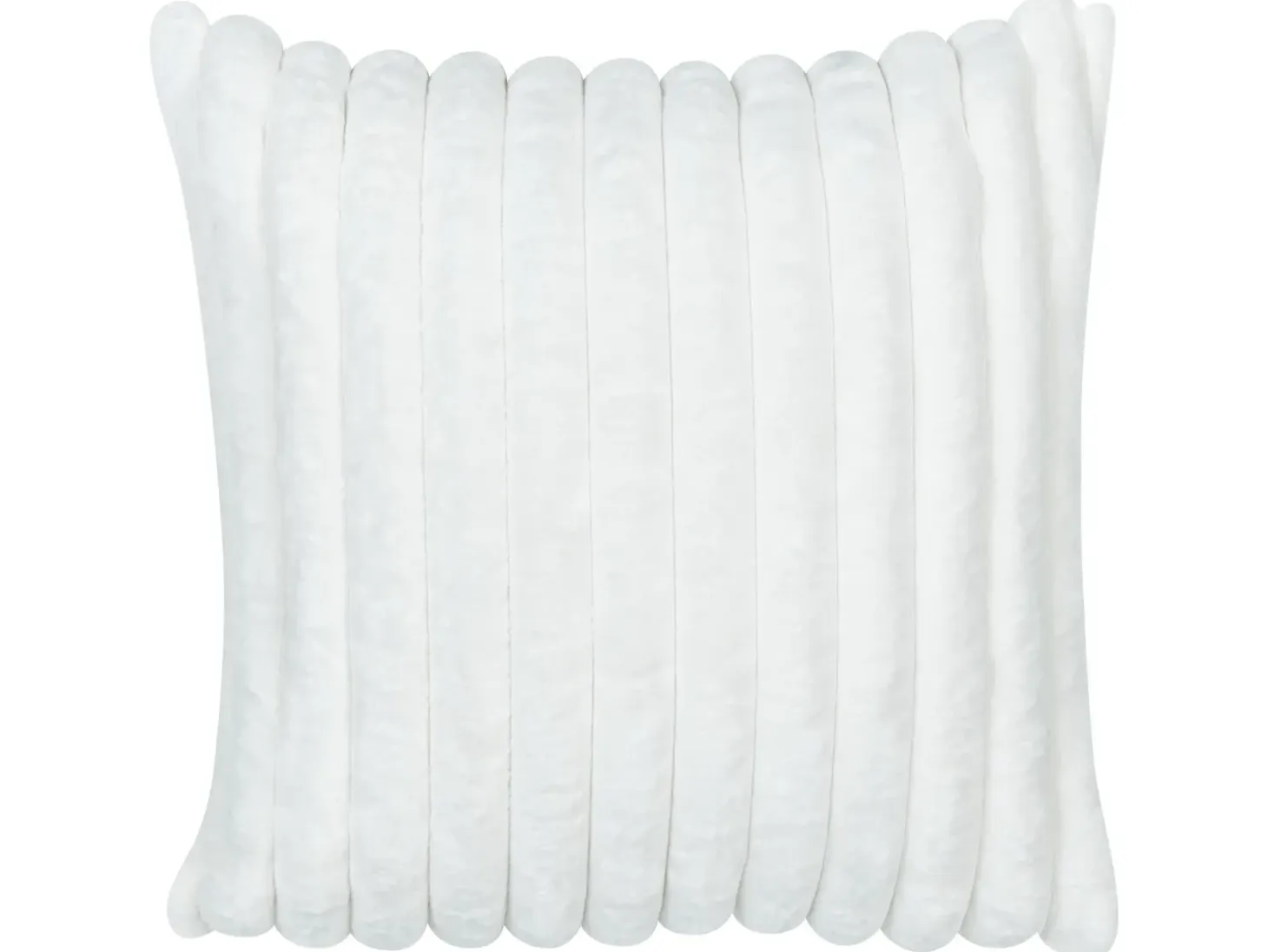 Sæt af 2 pyntepuder RAKYA Kunstig pels 45 x 45 cm Hvid Stribet mønster