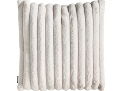 Sæt af 2 pyntepuder RAKYA Kunstig pels 45 x 45 cm Lys Beige Stribet mønster