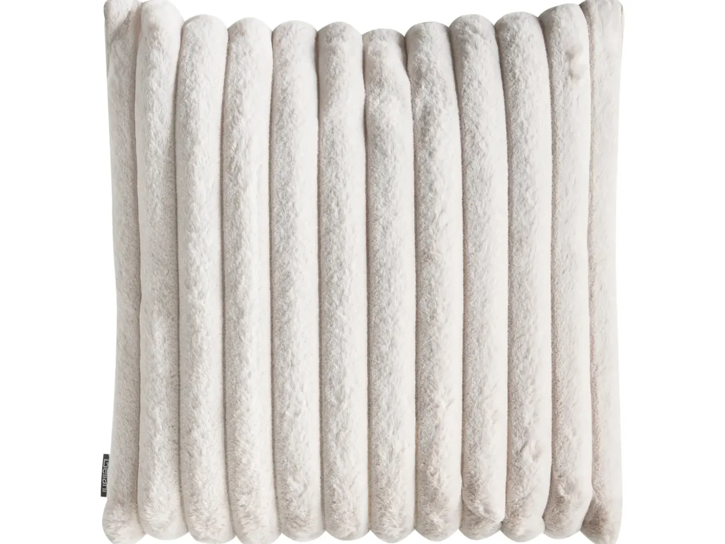 Sæt af 2 pyntepuder RAKYA Kunstig pels 45 x 45 cm Lys Beige Stribet mønster