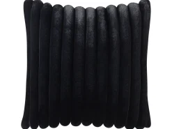 Sæt af 2 pyntepuder RAKYA Kunstig pels 45 x 45 cm Sort Stribet mønster