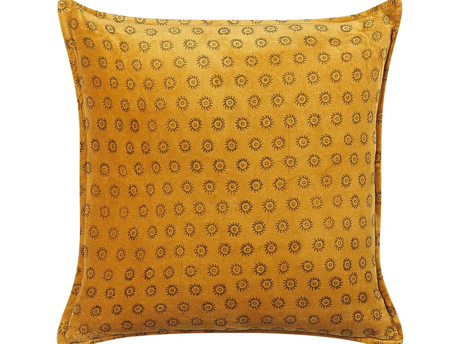 Sæt af 2 pyntepuder RAPIS Velour 45 x 45 cm Gul Geometrisk mønster