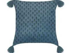 Sæt af 2 pyntepuder RIBES Velour 45 x 45 cm Mørkeblå Blomstermønster
