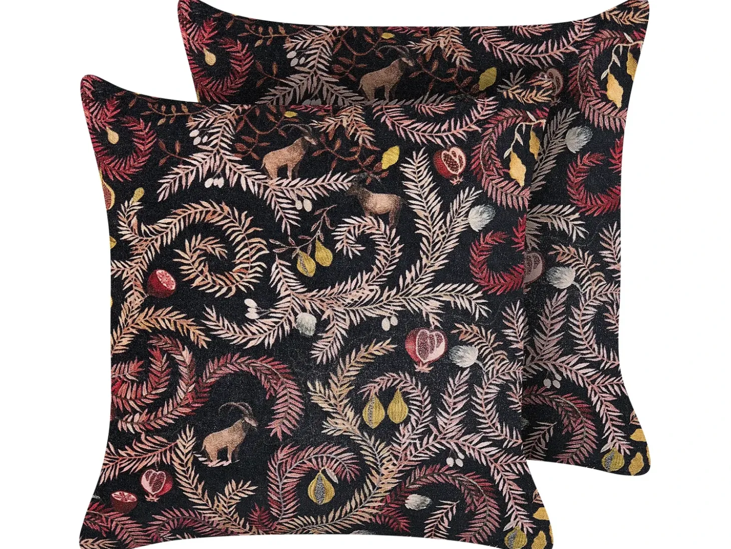 Sæt af 2 pyntepuder RICINUS Velour 45 x 45 cm Sort Orientalsk mønster