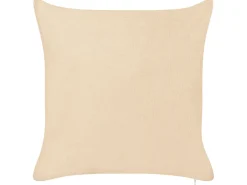 Sæt af 2 pyntepuder ROTALA Bomuld 45 x 45 cm Beige Tekst