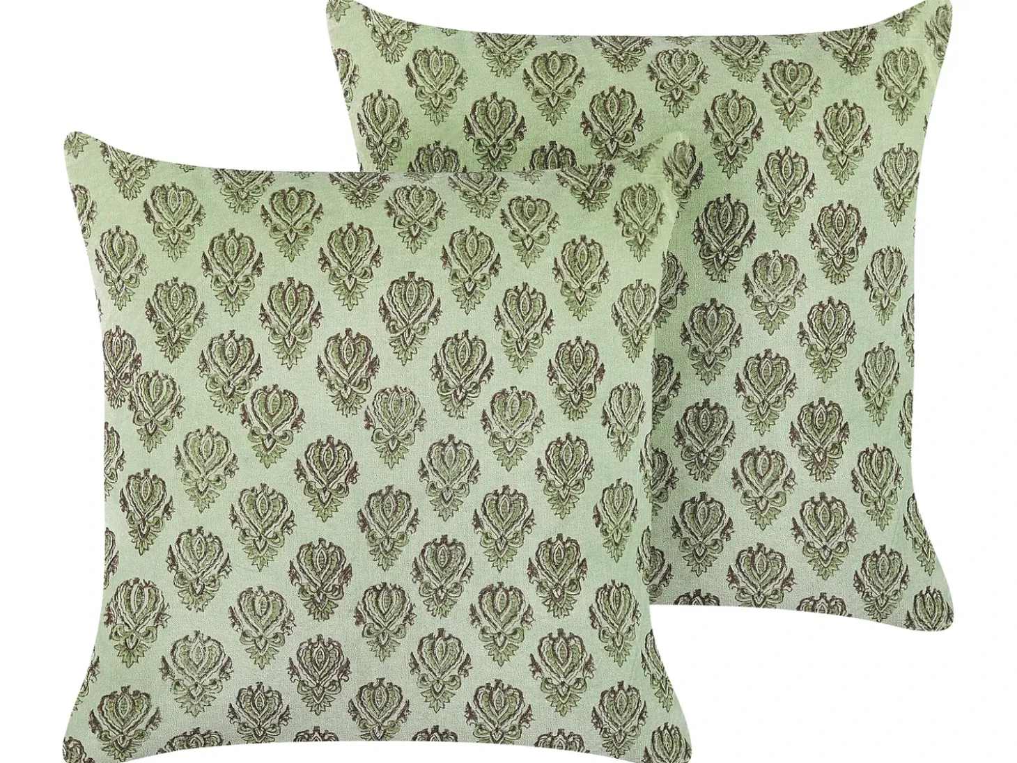 Sæt af 2 pyntepuder RUNGIA Velour 45 x 45 cm Grøn Blomstermønster