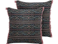 Sæt af 2 pyntepuder RUTA Velour 45 x 45 cm Multifarvet Blomstermønster