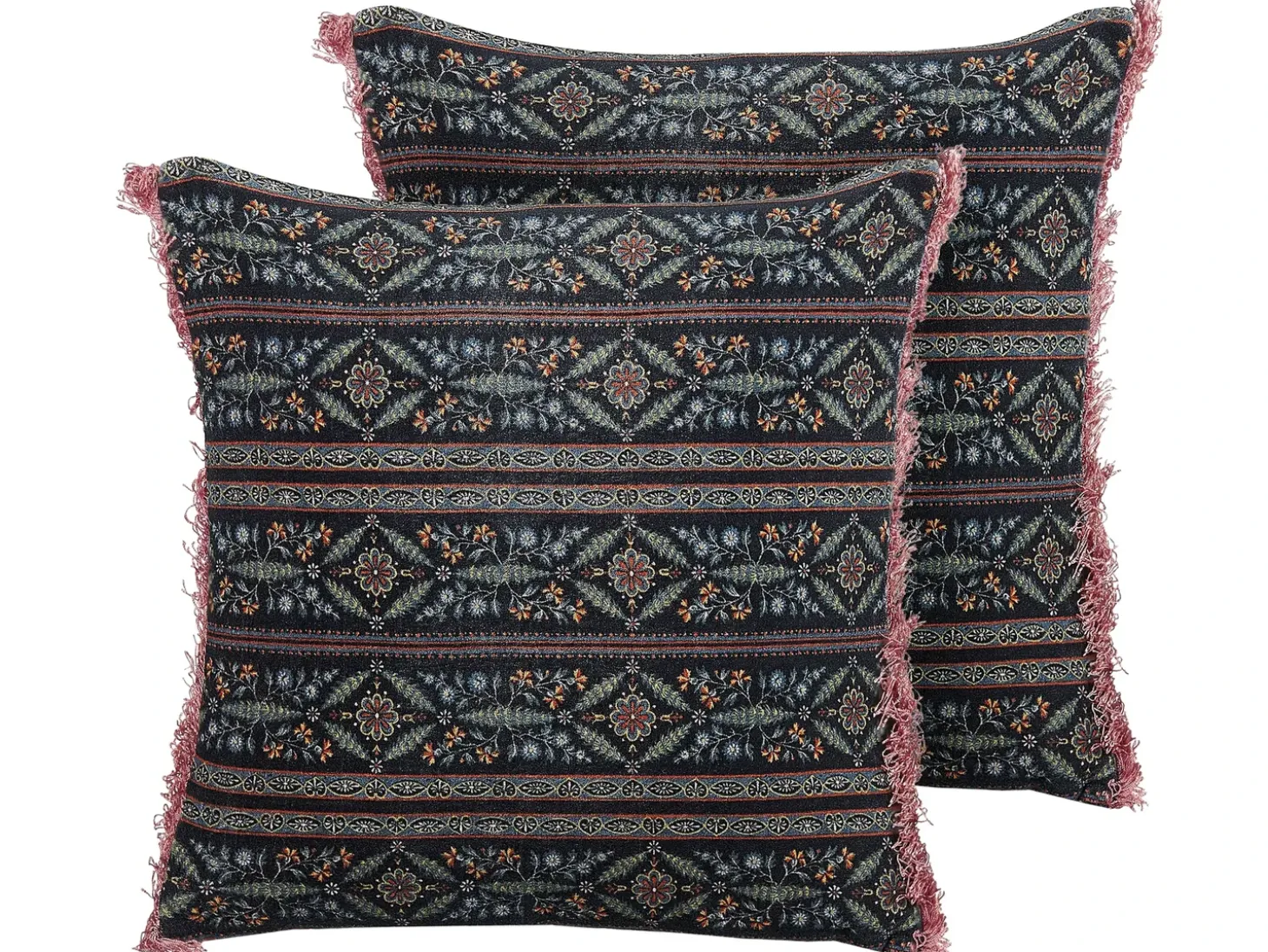 Sæt af 2 pyntepuder RUTA Velour 45 x 45 cm Multifarvet Blomstermønster