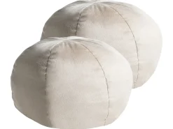 Sæt af 2 pyntepuder SALVIA Velour 33 x 33 cm Cremehvid Ensfarvet