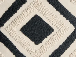 Sæt af 2 pyntepuder SARACA Bomuld 45 x 45 cm Sort/beige Geometrisk mønster