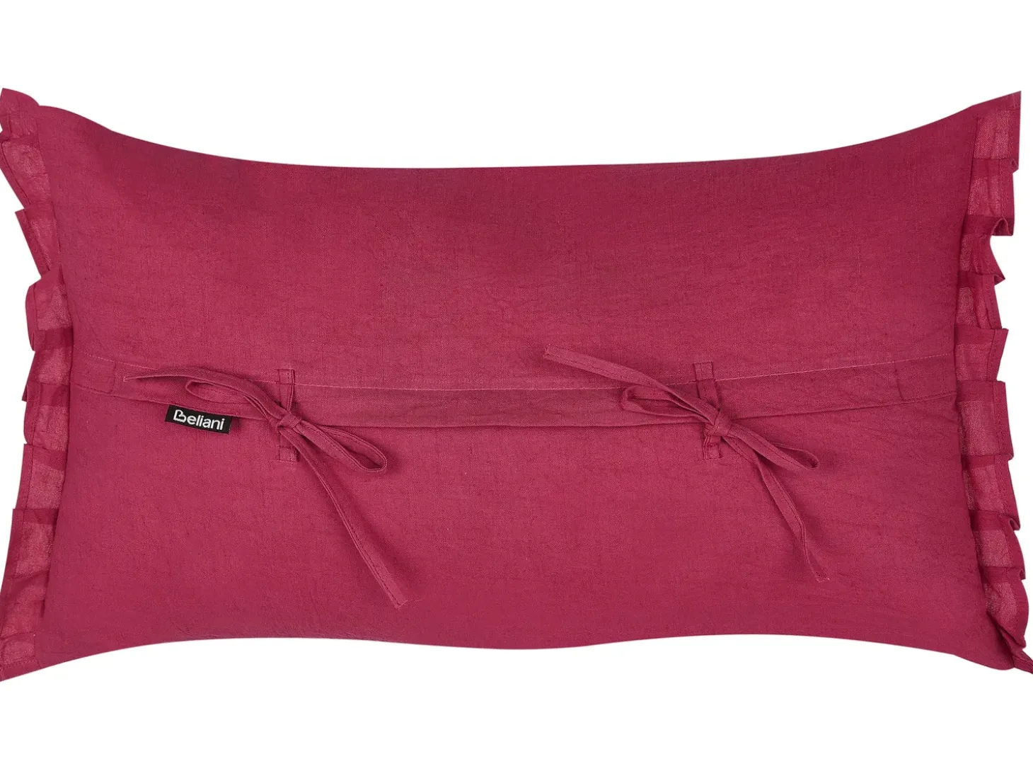 Sæt af 2 pyntepuder SASSAFRAS Hør 30 x 45 cm Bordeaux Ensfarvet