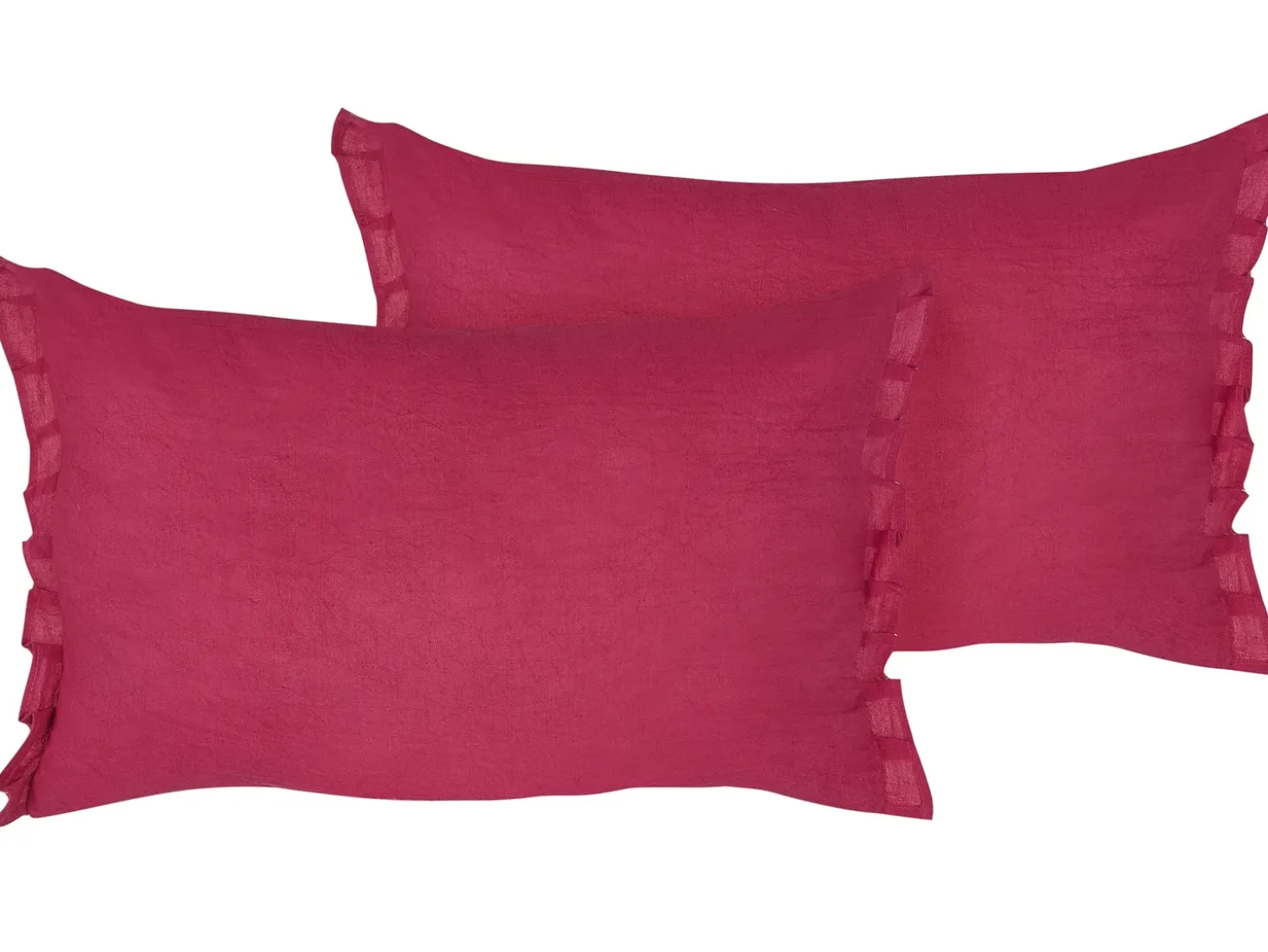 Sæt af 2 pyntepuder SASSAFRAS Hør 30 x 45 cm Bordeaux Ensfarvet
