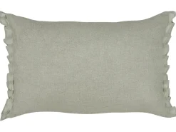 Sæt af 2 pyntepuder SASSAFRAS Hør 30 x 45 cm Lysegrå Ensfarvet