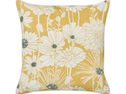 Sæt af 2 pyntepuder SCIRPUS Bomuld 45 x 45 cm Gul Blomstermønster