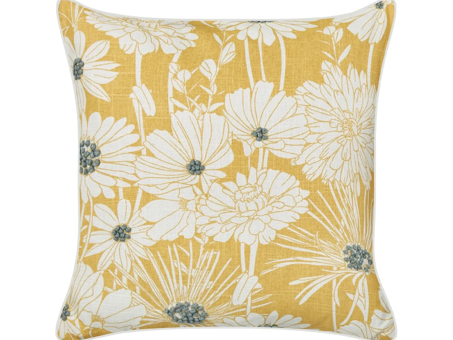Sæt af 2 pyntepuder SCIRPUS Bomuld 45 x 45 cm Gul Blomstermønster