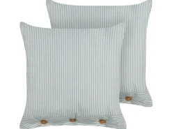 Sæt af 2 pyntepuder SEBRINE 45 x 45 cm Mintgrøn Stribet mønster