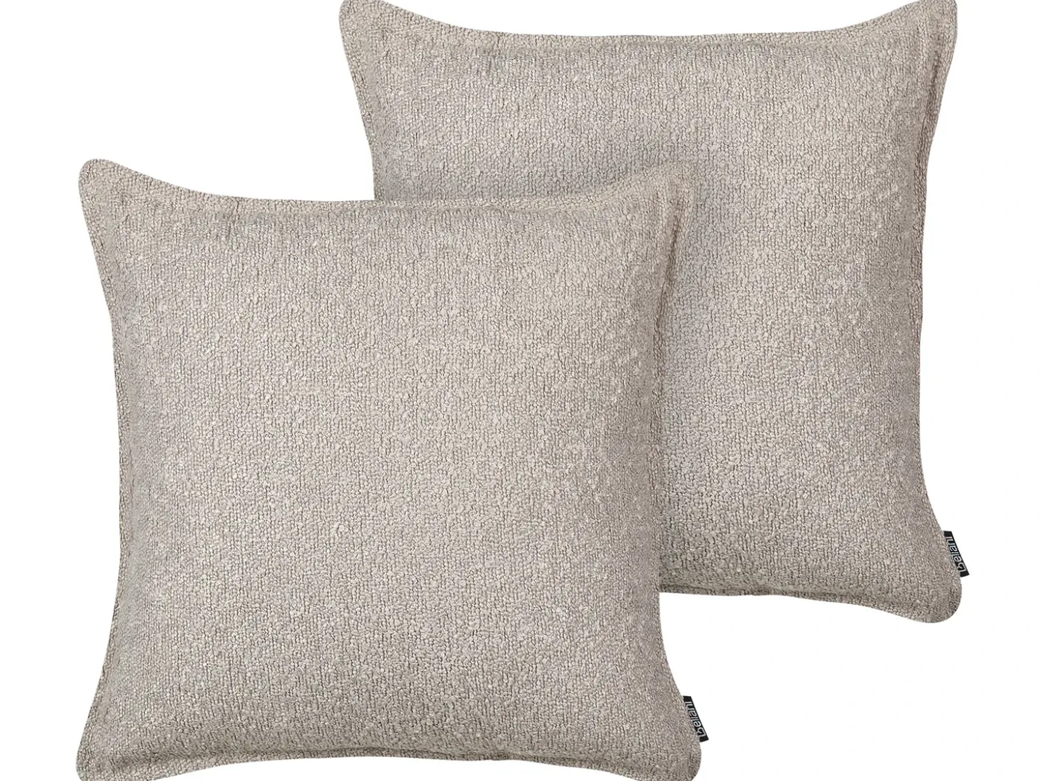 Sæt af 2 pyntepuder SENECIA Boucle 45 x 45 cm Beige Ensfarvet