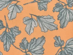 Sæt af 2 pyntepuder SPIREA 45 x 45 cm Orange Sort Plante mønster