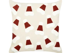 Sæt af 2 pyntepuder SUGARPLUM Bomuld 45 x 45 cm Lys Beige Julemønster