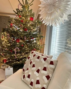 Sæt af 2 pyntepuder SUGARPLUM Bomuld 45 x 45 cm Lys Beige Julemønster