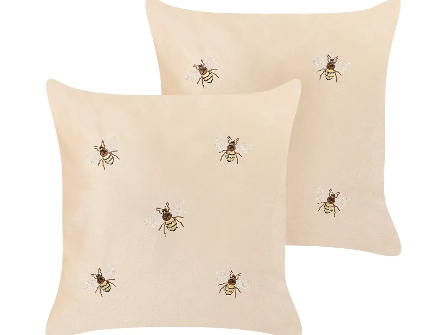 Sæt af 2 pyntepuder TALINUM Velour 45 x 45 cm Beige Dyremønster