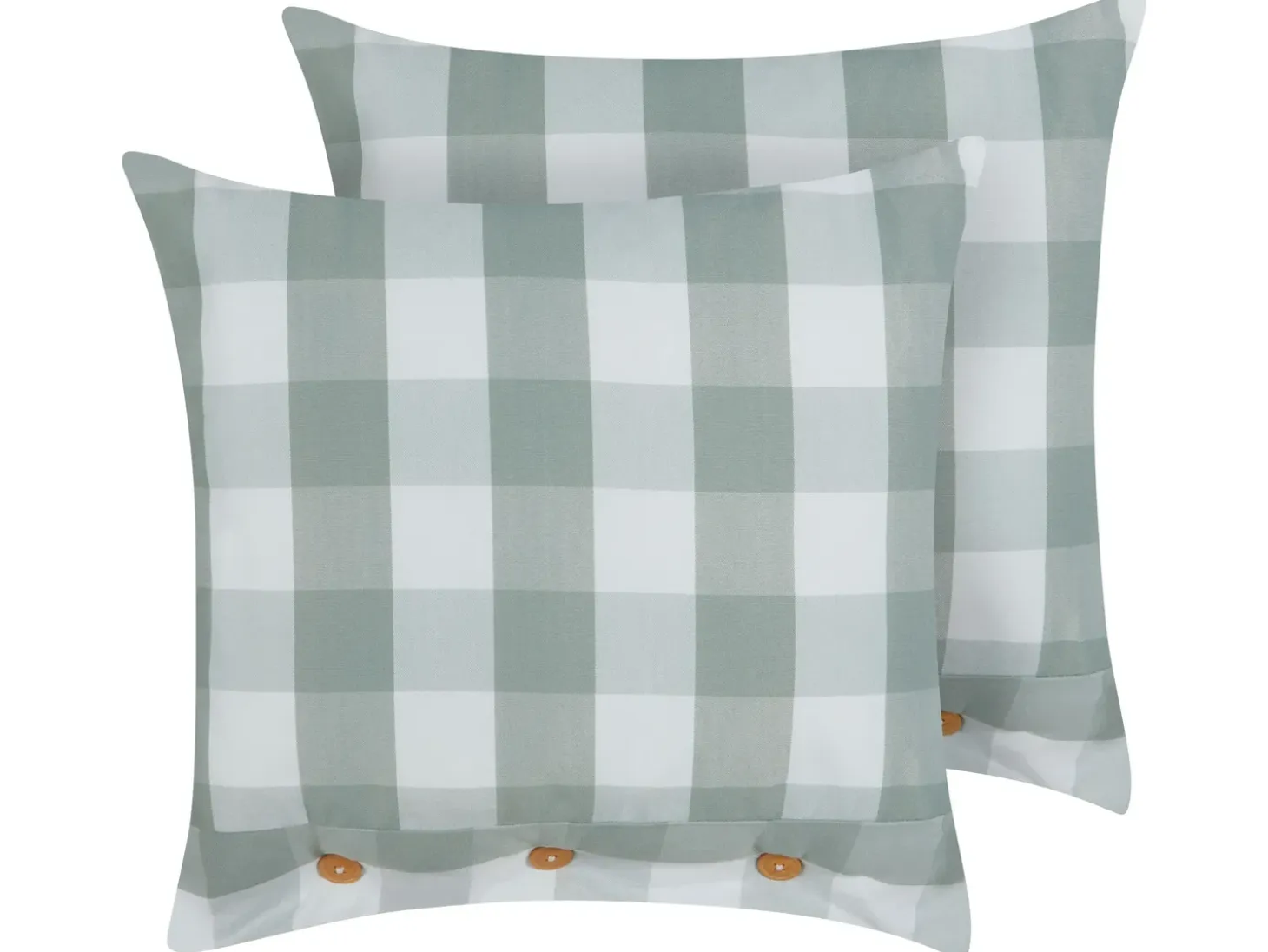 Sæt af 2 pyntepuder TAMNINE 45 x 45 cm Mintgrøn Ternet mønster