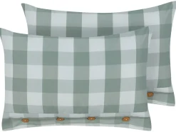 Sæt af 2 pyntepuder TAMNINE 40 x 60 cm Mintgrøn Ternet mønster