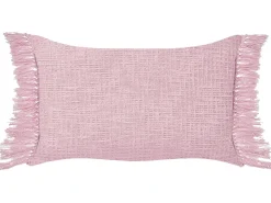Sæt af 2 pyntepuder TANSY Bomuld 40 x 60 cm Lyserød Ensfarvet