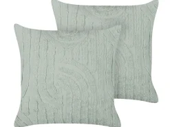 Sæt af 2 pyntepuder TELLIMA Bomuld 45 x 45 cm Mintgrøn Geometrisk mønster