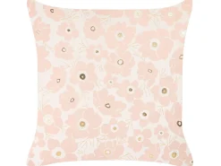 Sæt af 2 pyntepuder TRITELEIA Velour 45 x 45 cm Lyserød Blomstermønster