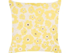 Sæt af 2 pyntepuder TRITELEIA Velour 45 x 45 cm Gul Blomstermønster