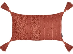 Sæt af 2 pyntepuder VALVARIA Bomuld 30 x 50 cm Rød Chevronmønster