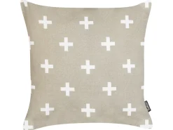 Sæt af 2 pyntepuder VELLEIA Bomuld 45 x 45 cm Brungrå Geometrisk mønster