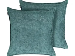 Sæt af 2 pyntepuder VERPIS Bomuld 50 x 50 cm Blå Ensfarvet