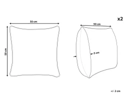 Sæt af 2 pyntepuder VERPIS Bomuld 50 x 50 cm Blå Ensfarvet